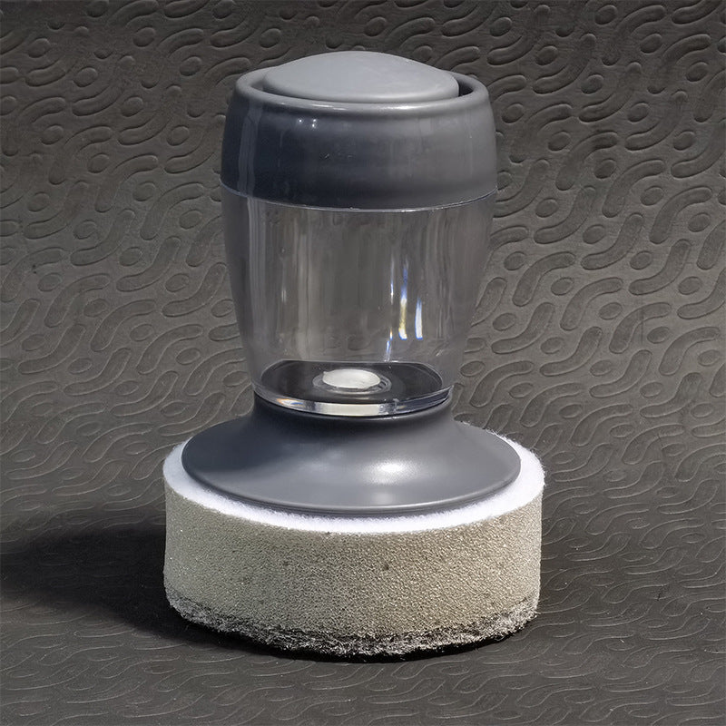 Automatic Liquid Dispensing Pot Cleaning Brush with Interchangeable Heads
