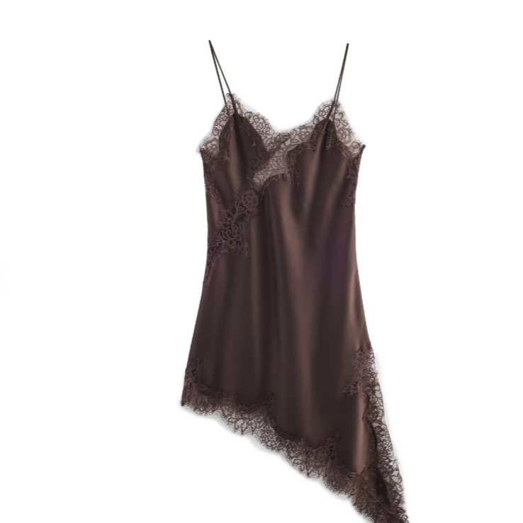 Elegant Lace Asymmetric Suspender Dress