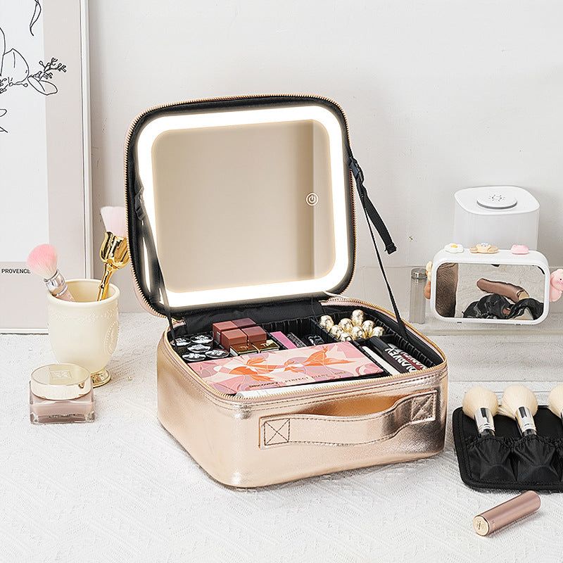 Cosmetic Bag with Mirror and LED Light