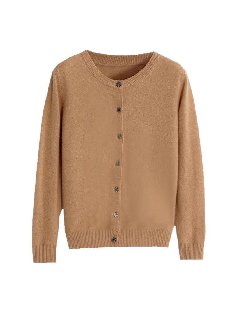 Women's Round Neck Knitted Cardigan