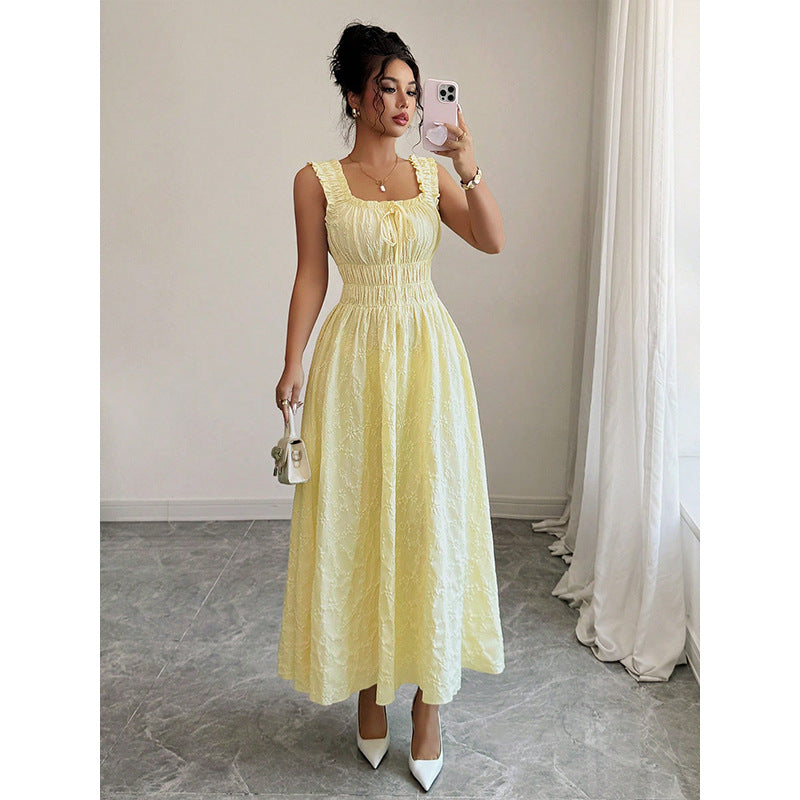 Womens Square Neck A-Line Dress