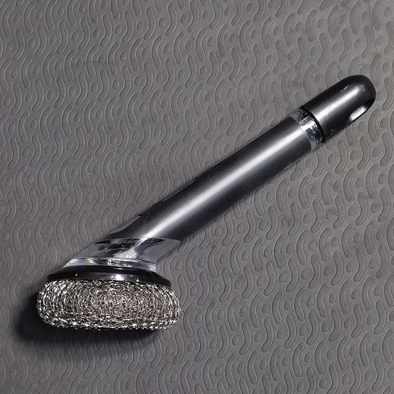 Automatic Liquid Dispensing Pot Cleaning Brush with Interchangeable Heads