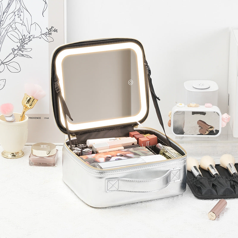 Cosmetic Bag with Mirror and LED Light