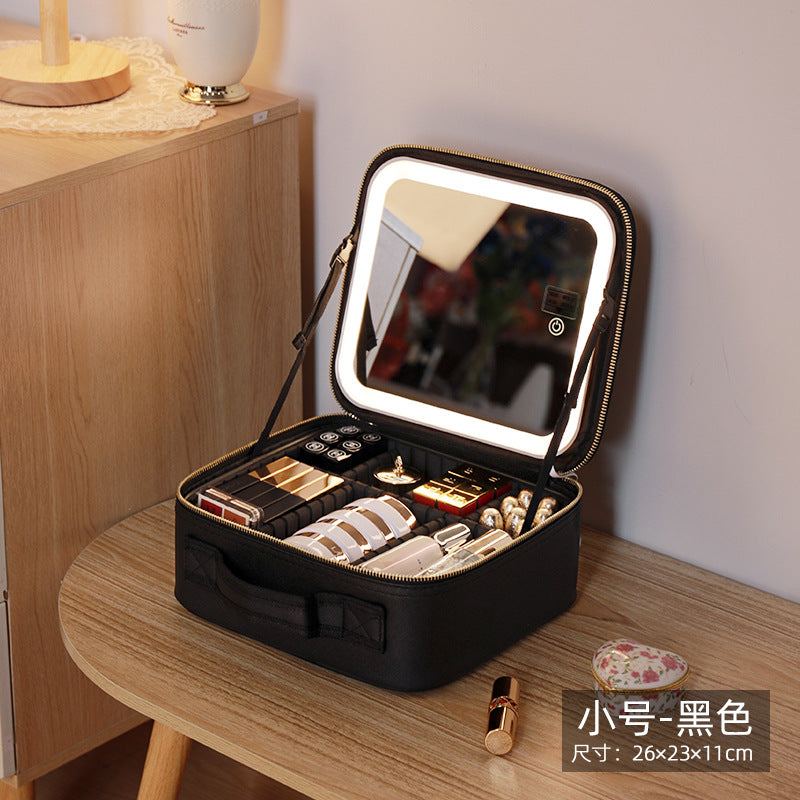 Cosmetic Bag with Mirror and LED Light
