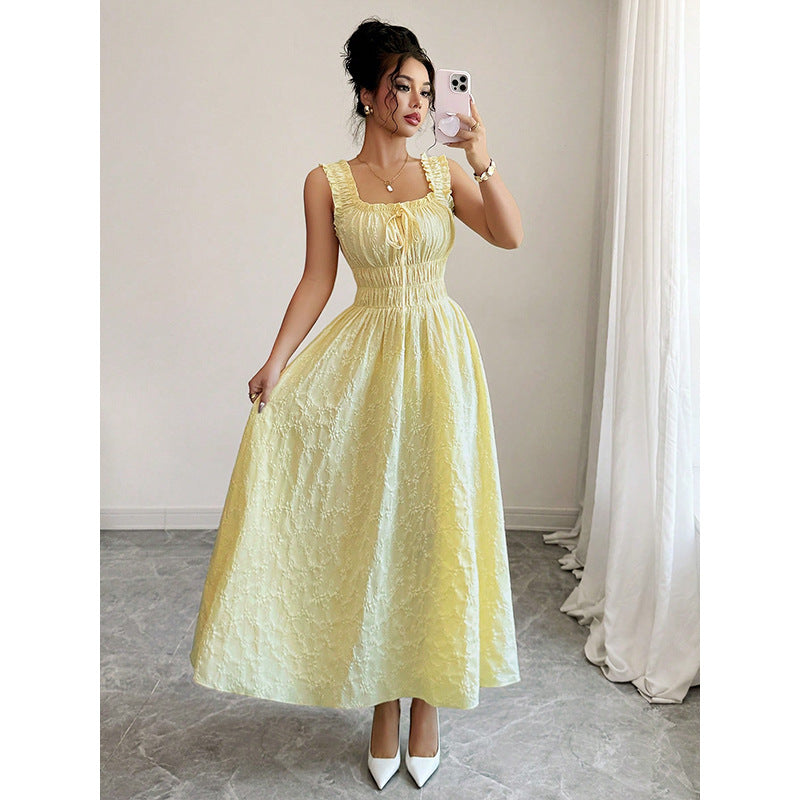 Womens Square Neck A-Line Dress