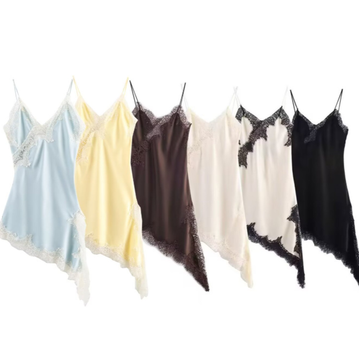 Elegant Lace Asymmetric Suspender Dress