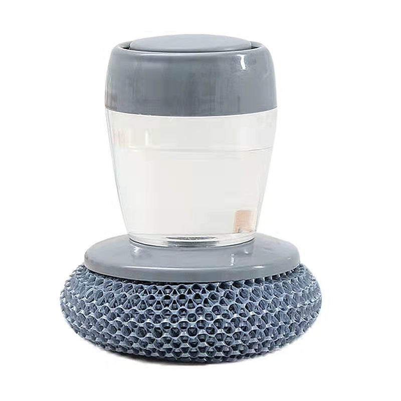 Automatic Liquid Dispensing Pot Cleaning Brush with Interchangeable Heads