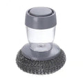 Automatic Liquid Dispensing Pot Cleaning Brush with Interchangeable Heads