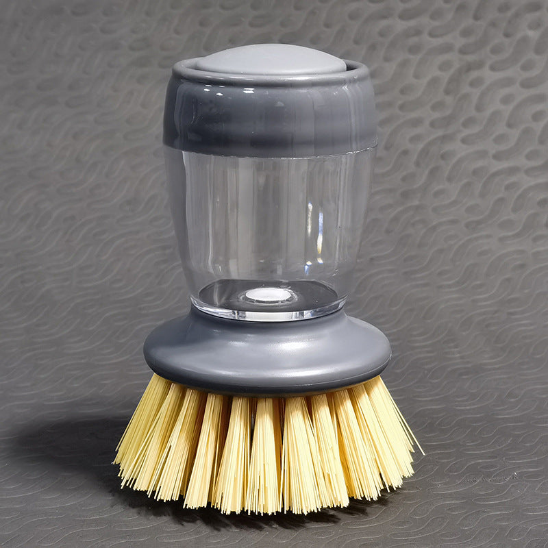 Automatic Liquid Dispensing Pot Cleaning Brush with Interchangeable Heads