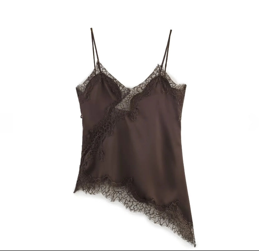 Elegant Lace Asymmetric Suspender Dress
