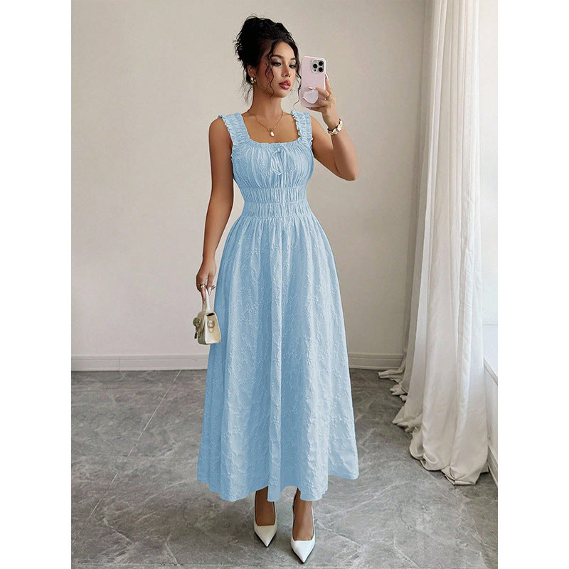 Womens Square Neck A-Line Dress